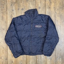 Fila Puffer Coat Full-zip Y2k Vintage Bomber Jacket, Black, Womens Large