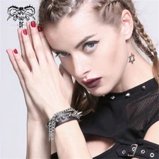 Women Punk Bracelets Rivet Decoration Stage Performance Hip Hop Chain Bracelets