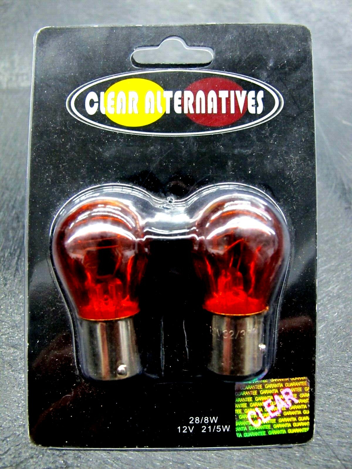 CLEAR ALTERNATIVES, 1156A SINGLE CONTACT 12V 27W AMBER 2 BULBS NONINV