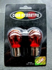 CLEAR ALTERNATIVES, 1156A SINGLE CONTACT 12V 27W AMBER 2 BULBS NONINV