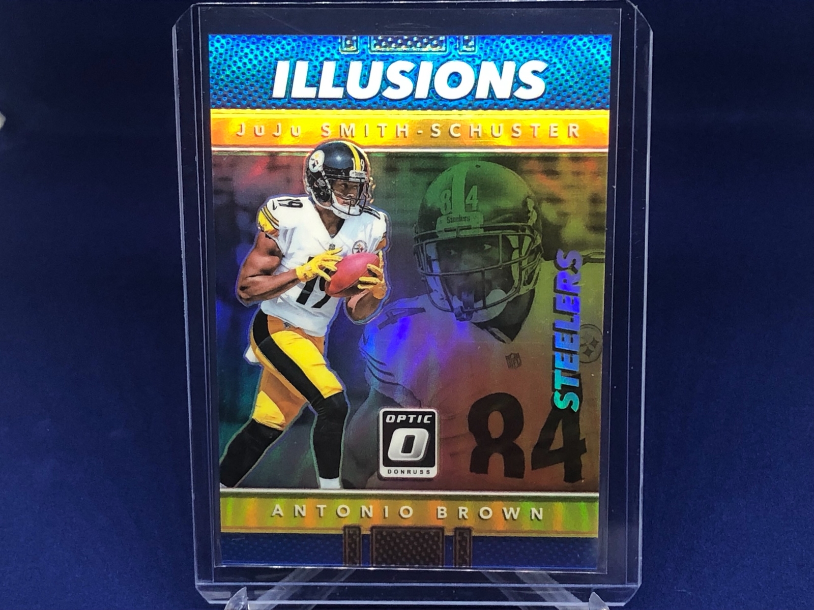 JUJU SMITH SCHUSTER 2017 PANINI DONRUSS OPTIC ILLUSIONS BLUE HOLO RC #D 71/149