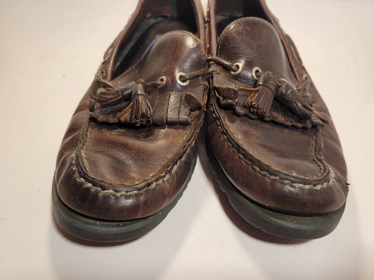 Tommy Hilfiger Mens Brown Leather Kiltie Tassel Loafers Shoes Size 10M Vintage Tommy Hilfiger Vintage Brown Slip-On Tassel | Mercari main image 2
