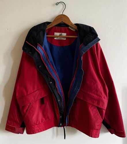 Eastern Mountain Sports EMS Vintage Red Blue Double Zip Up Jacket Size Medium - Picture 2 of 11