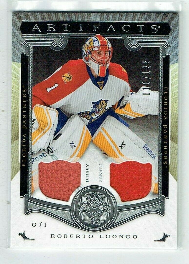 15-16 UD Upper Deck Artifacts  Roberto Luongo  /125  Dual Jerseys  HOF