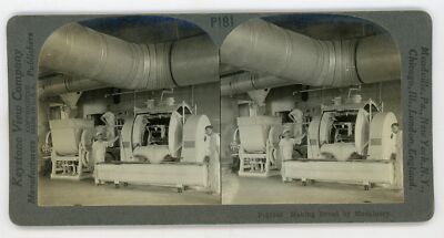 MAKING BREAD DOUGH IN COMMERCIAL BAKERY PRODUCTS CO MIXER Stereoview 27045 p181