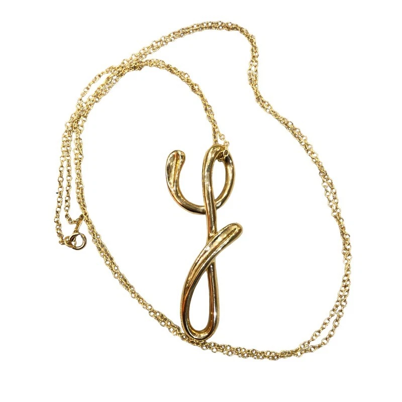 Gold initial 2024 necklace tiffany