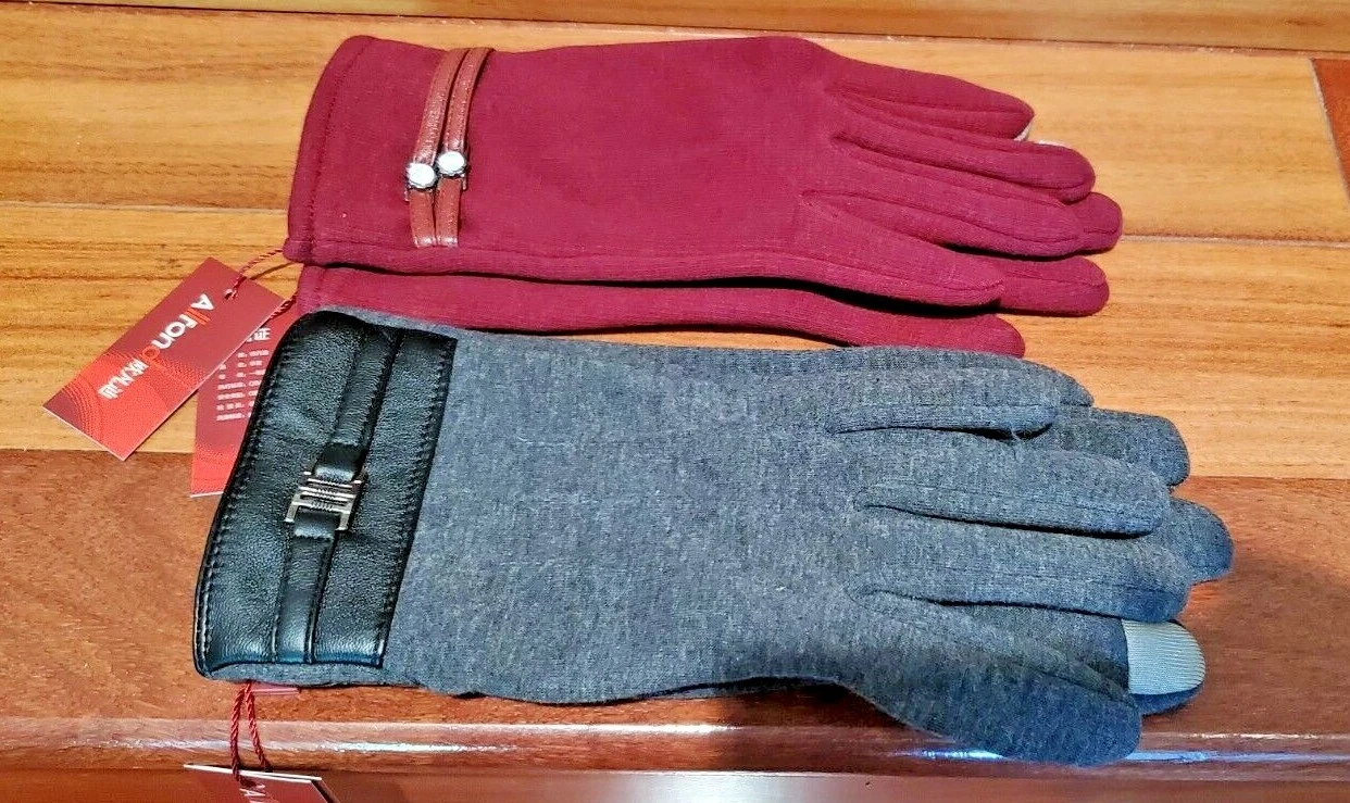 120 PAIRS LOT New Men's Women's EZTouch Mobile Texting Gloves RED GREY WHOLESALE