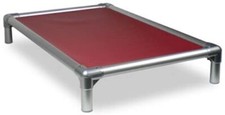 Orthopedic Chew Proof Elevated Dog Bed Silver Aluminum Alloy Red 40"x 25"