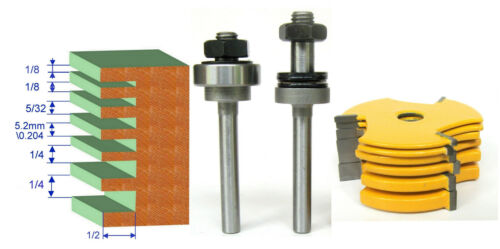 8pc 1/4" Shank Slot ,Assembly 6 cutters & 2 arbors Router Bit Set sct-888 - Picture 5 of 12