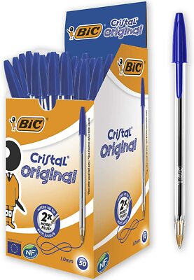 **AKTION** BIC Kugelschreiber Cristal Medium 50 Kulis Blau Strichstärke 0,4 mm