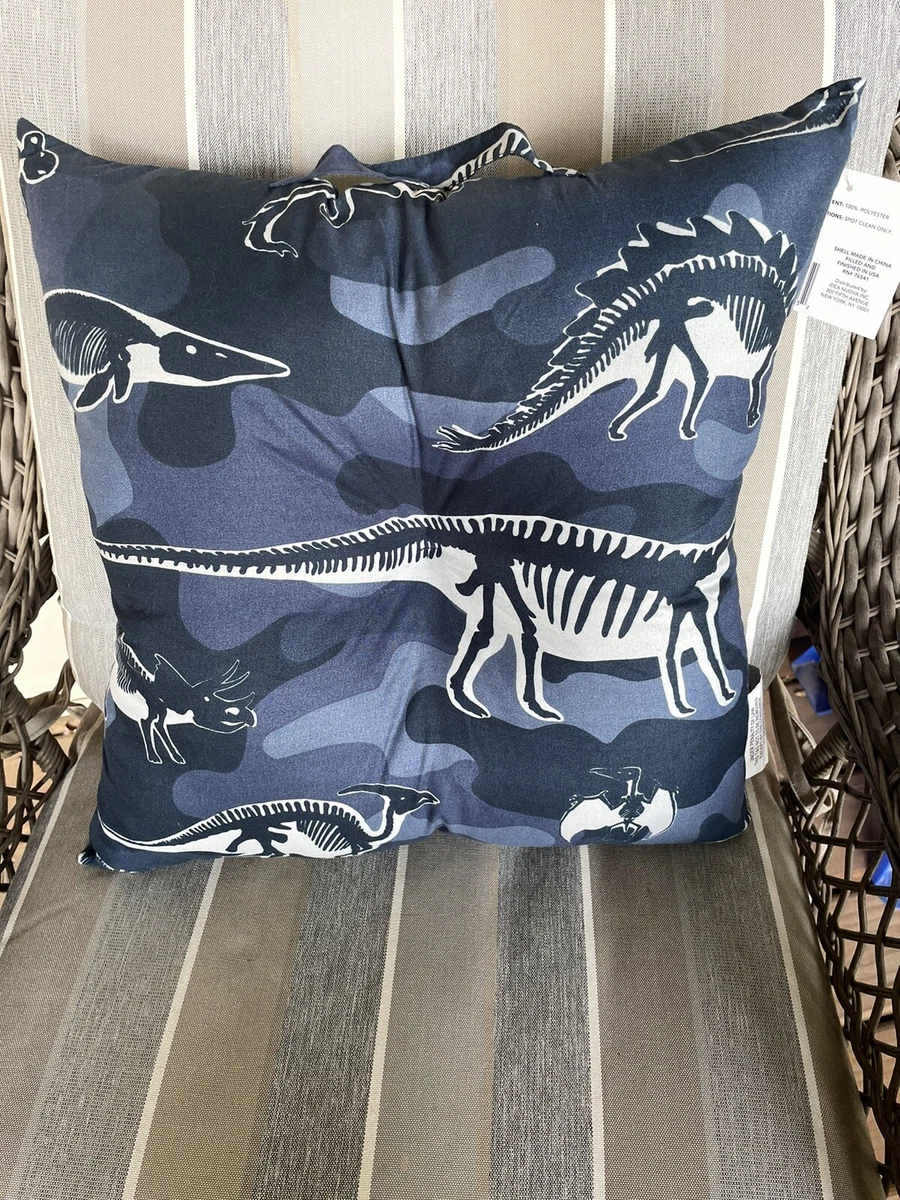 Comfort Bay Floor Pillow/ Cushion W/Handle 18 X18 Dinosaur Design Blue