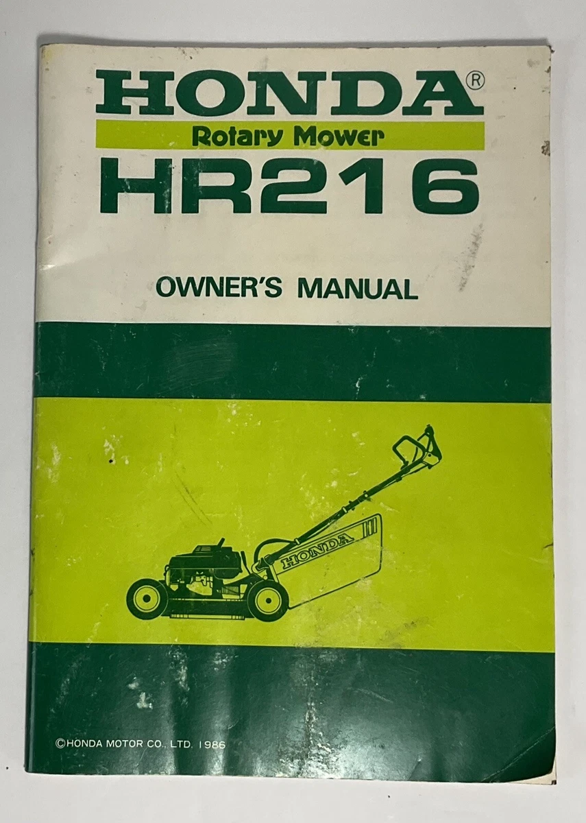 Honda OEM Owners Manual Rotary Mower HR216 1986 eBay