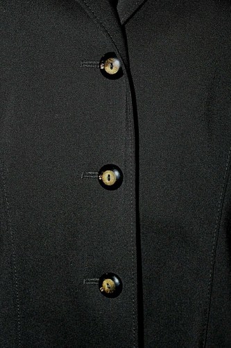 Escada Black Jacket Blazer Wool Blend Long Wide Cuffs Lined 8 M 40 - Picture 3 of 9