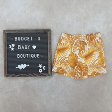 JANIE AND JACK Yellow Palm Leaf Swim Trunks Shorts Size 6-12 Months