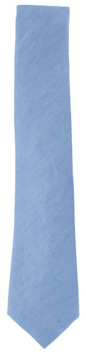 Haddon & Burley Light Blue Plain Silk & Cotton Tie - Picture 4 of 4