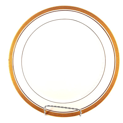 Pickard Palace Dinner Plate 10 7/8'' Crafted in USA - 6 Available Gold Band