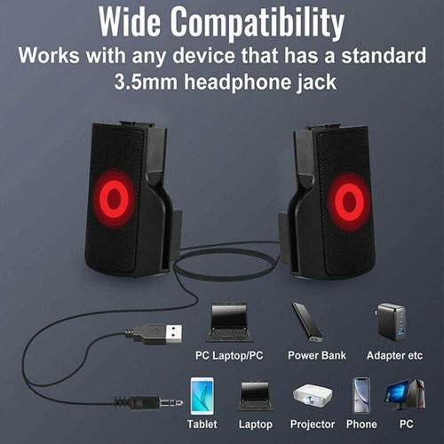 USB Power Lautsprecher Clip On Computer Stereo Soundbar für Desktop Laptop PC AG - Bild 6 von 10
