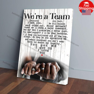 Black Couple We're A Team Matte Poster