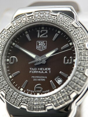 Tag Heuer Ladies Formula 1 Brown Dial Diamond Bezel Quartz Watch