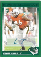 2024 Panini Score Leonard Taylor III Auto SP RC New York Jets