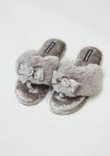 Pretty You London E6 Women's Footwear Toe Post Slippers Amelie Mink Choose Size