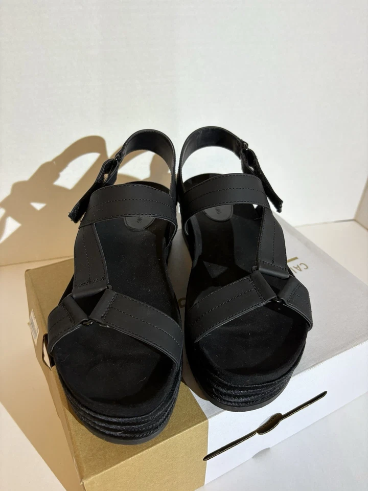 Call It Spring Black Platform Wedge Women Size 9 - Image 4 of 4