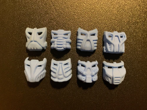 Lego Bionicle Kohrak Light Blue Krana Mask Set Of 8, Xa Za Vu Ca Yo Ja Su Bo, #3