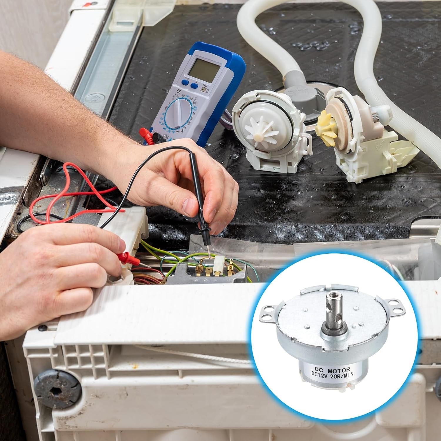 MECCANIXITY Slow Speed Motor JS-50T Electric Brushed Gear Motor, 12V... 