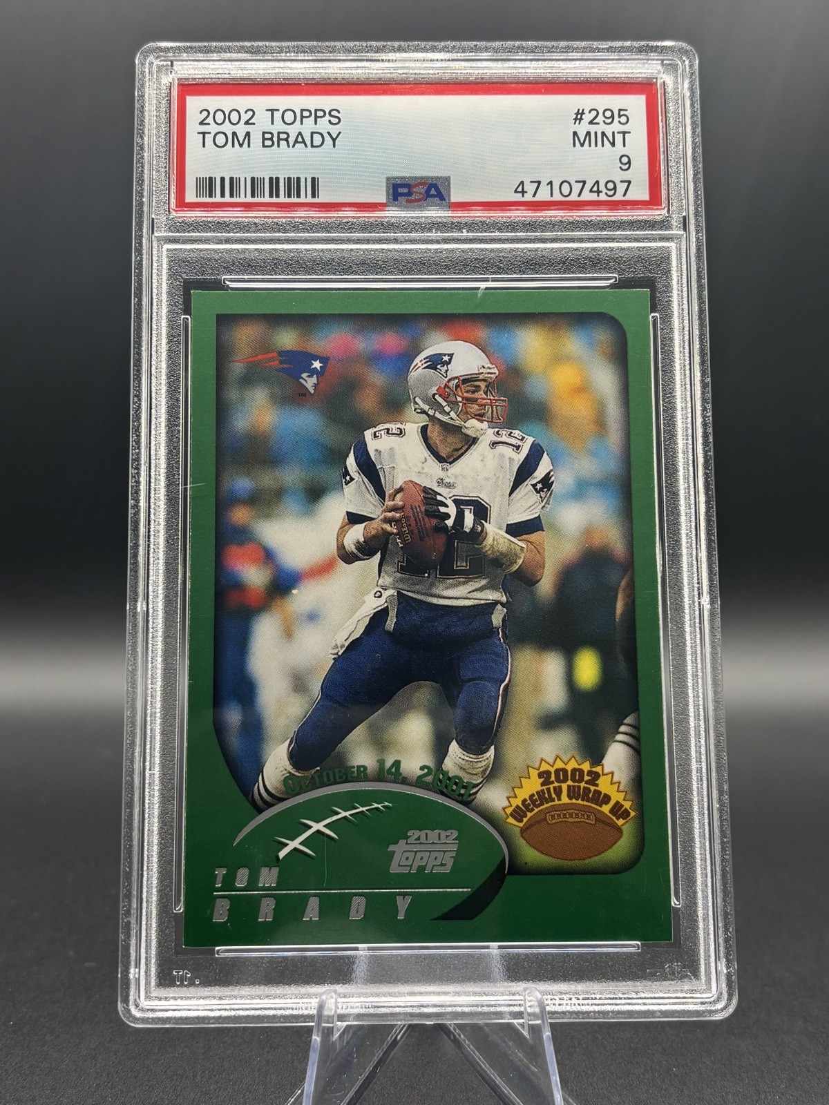 Tom Brady - 2002 Topps - 2002 Weekly Wrap Up #295  New England Patriots - PSA 9