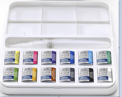 Winsor & Newton Pinselstift - Set im Taschenformat 12 Aquarell - Farben neu, OVP