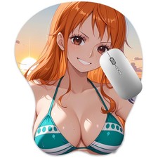 3D Mousepad Oppai Mouse pad with Wrist Rest Pain Relief Anime Manga pad Nami