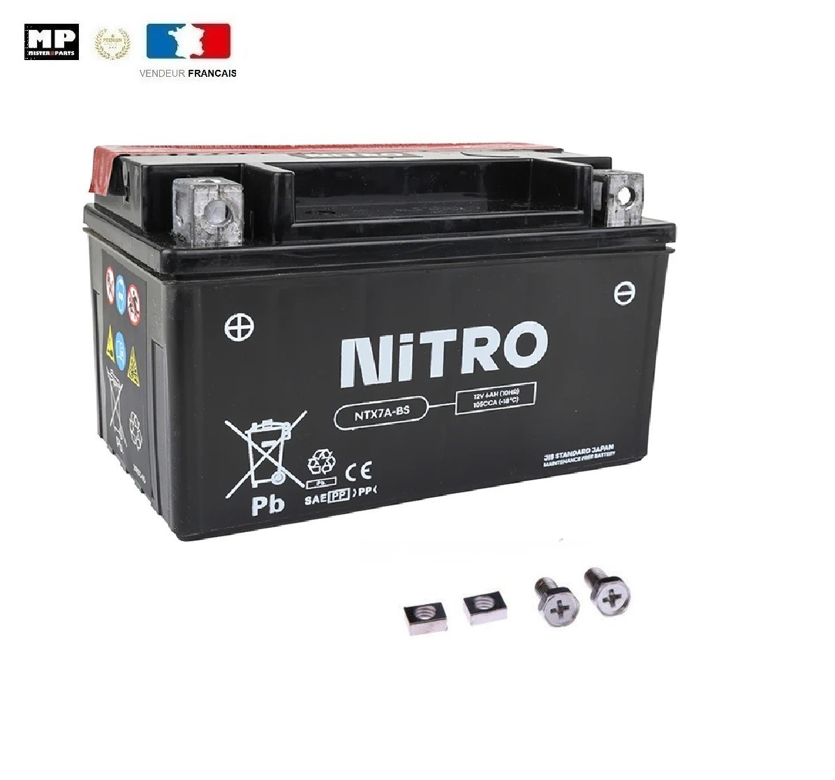 Batterie gel YTX7A-BS pour démarrer votre scooter REX 50 4T