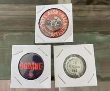 Lot Of 3 Vintage Union Pinbacks Univ ATLAS Maps Workers, Itn’l Machinists Ogdahl