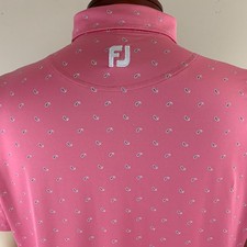 FOOTJOY Men's Athletic Fit Teardrop Paisley Print Performance Golf Polo Shirt L