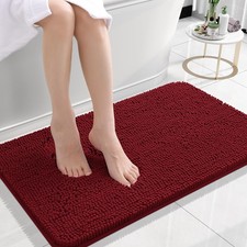 OLANLY Small Bathroom Rugs 24x16, Extra Soft Absorbent 24" X 16", Red