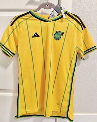 adidas Jamaica Soccer Jersey Size M Yellow Green Black Football Federation