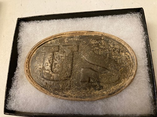 CIVIL WAR BOX PLATE WITH ATTACHMENT LOOPS ON BACK FOUND SUFFOLK, VIRGINIA