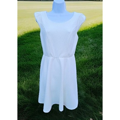 Emerald Sundae off White Fit & Flare Dress Size 9 Sleeveless Poly Blend