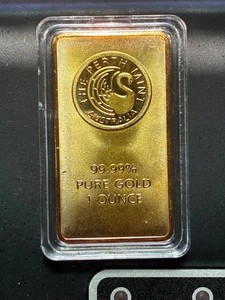 The Perth Mint 1 oz Gold Bar 99.99 Fine Gold in Plastic Case