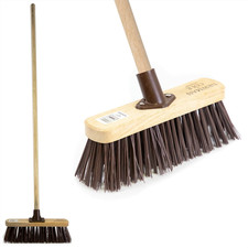 Stiff Outdoor Broom Sweeping Brush Hard  PVC Bristles Garden Yard Sweeper 10''