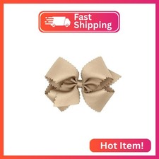 Wee Ones Girls' Classic Grosgrain Hair Bow with Scalloped Edges, No-Slip Hair Cl