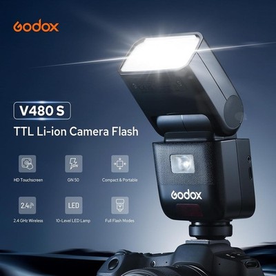 Godox V480 C/N/S/F/O TTL Flash HSS Touchscreen for Canon/Sony/Nikon/Fuji Cameras