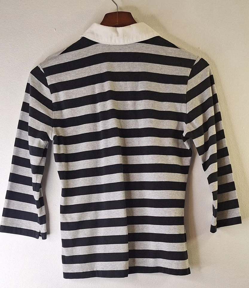 Vintage J. Camisa feminina Crew Rugby L Preppy Collegiate Preppy Tenniscore Y2K - Imagem 2 de 4