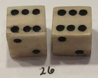 Authentic Vintage Pair Bone (Bovine) Dice 7/16+”