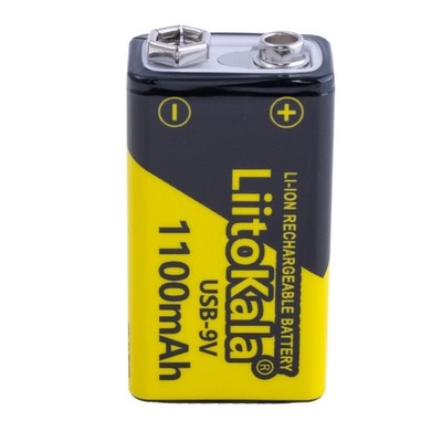 LiitoKala USB-9V Akku 1100mAh Li-Ion 9V Block Batterie USB-C 6F22