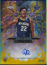 2025-26 TOPPS CHROME DERIK QUEEN CHROMOGRAPH GOLD REFRACTOR AUTO /50 ROOKIE CARD