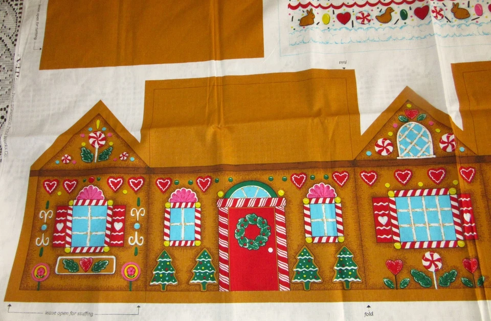 VIP Cranston GingerBear Christmas Gingerbread House Cut & Sew Panel Festive! - Image 2 of 4