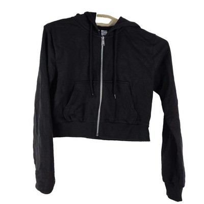 Damen Jacke Cropped Full Zip Langarm Kapuze Größe Medium Portofrei