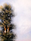 GORGEOUS Antique Landscape Trees House Wilde Nature Oil Pastel Vintage Painting — photo 8