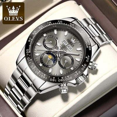 Automatic Mechanical Waterproof Watch Moon Phase Luxury Dial Men's Men Strap